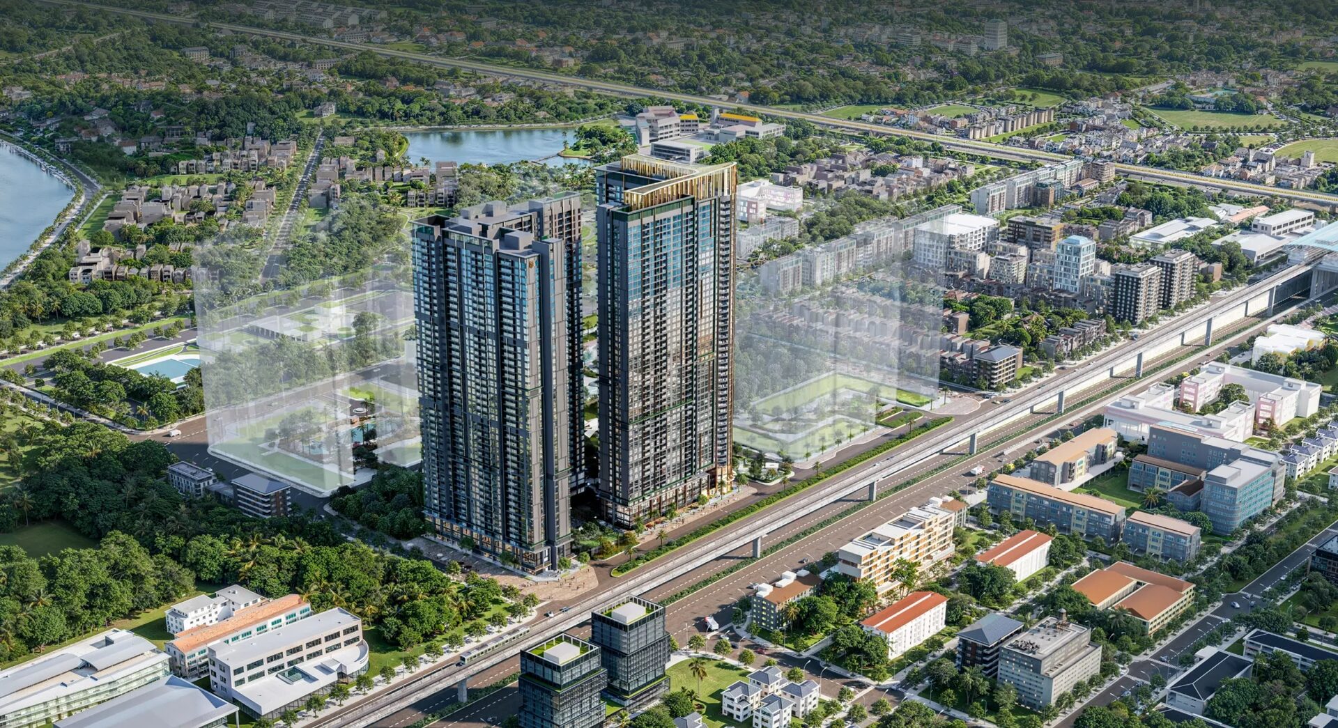 Phối cảnh tổng thể Hanoi Seasons Garden tại 233 Nguyễn Trãi