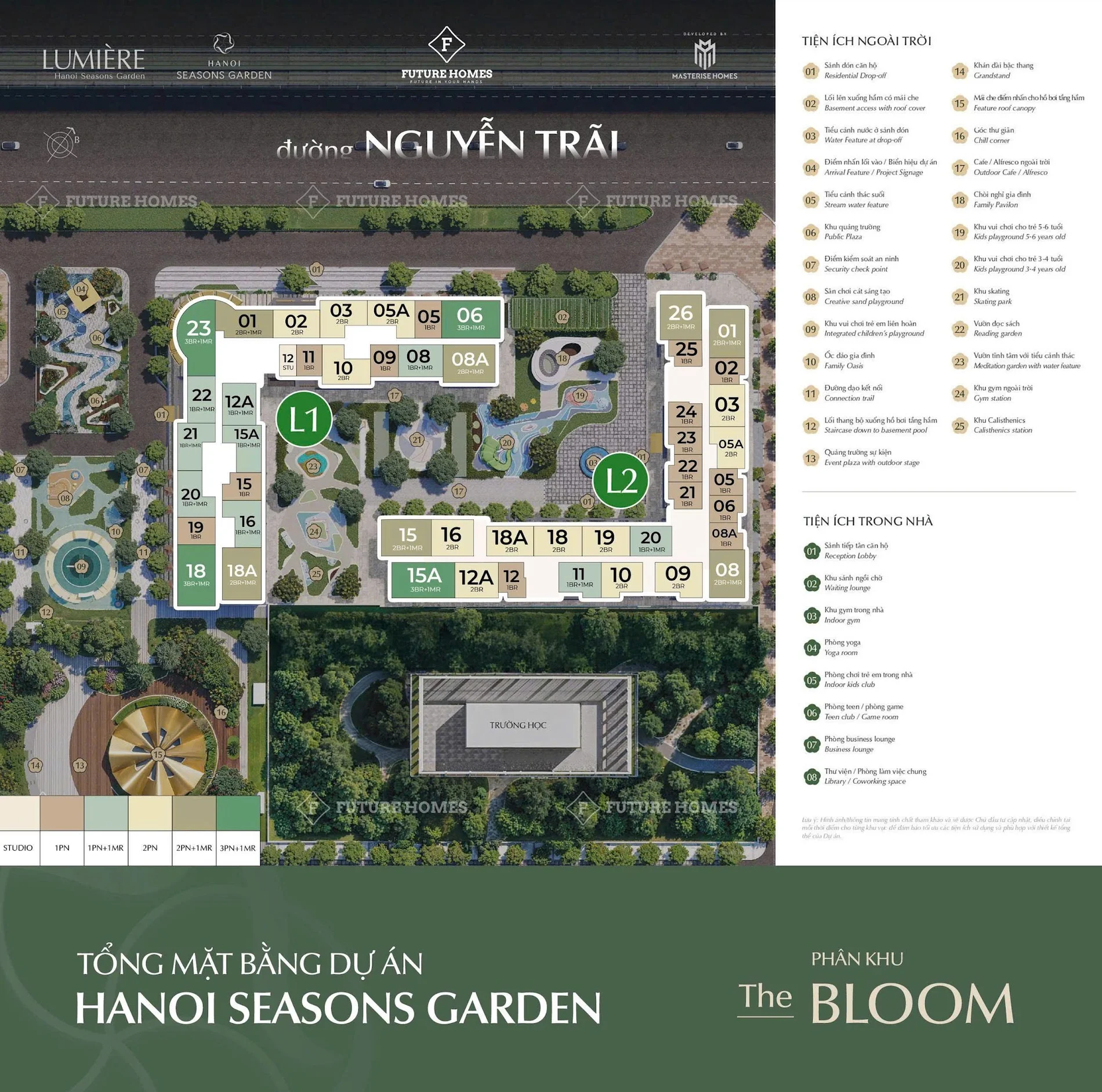 Mặt bằng tổng thể phân khu The Bloom